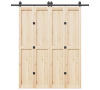vidaXL Kit di Binari per Porte Scorrevoli 200 cm Acciaio Nero