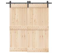 vidaXL Kit di Binari per Porte Scorrevoli 200 cm Acciaio Nero