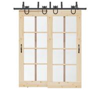 vidaXL Kit di Binari per Porte Scorrevoli 200 cm Acciaio Nero