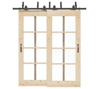 vidaXL Kit di Binari per Porte Scorrevoli 200 cm Acciaio Nero