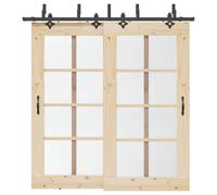 vidaXL Kit di Binari per Porte Scorrevoli 213,5 cm Acciaio Nero