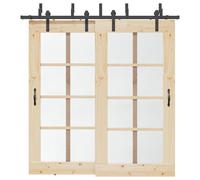 vidaXL Kit di Binari per Porte Scorrevoli 213,5 cm Acciaio Nero