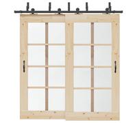 vidaXL Kit di Binari per Porte Scorrevoli 213,5 cm Acciaio Nero