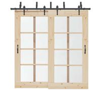 vidaXL Kit di Binari per Porte Scorrevoli 213,5 cm Acciaio Nero