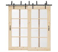 vidaXL Kit di Binari per Porte Scorrevoli 213,5 cm Acciaio Nero