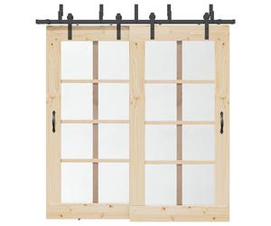 vidaXL Kit di Binari per Porte Scorrevoli 213,5 cm Acciaio Nero