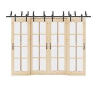 vidaXL Kit di Binari per Porte Scorrevoli 305 cm Acciaio Nero