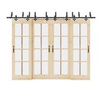 vidaXL Kit di Binari per Porte Scorrevoli 305 cm Acciaio Nero