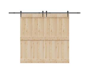 vidaXL Kit di Binari per Porte Scorrevoli 305 cm Acciaio Nero