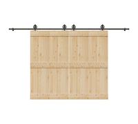 vidaXL Kit di Binari per Porte Scorrevoli 366 cm Acciaio Nero