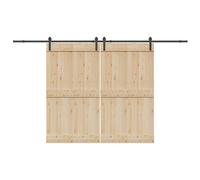 vidaXL Kit di Binari per Porte Scorrevoli 366 cm Acciaio Nero