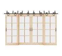 vidaXL Kit di Binari per Porte Scorrevoli 366 cm Acciaio Nero
