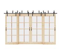 vidaXL Kit di Binari per Porte Scorrevoli 366 cm Acciaio Nero