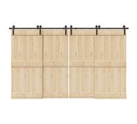 vidaXL Kit di Binari per Porte Scorrevoli 366 cm Acciaio Nero