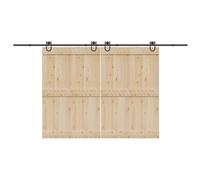 vidaXL Kit di Binari per Porte Scorrevoli 400 cm Acciaio Nero