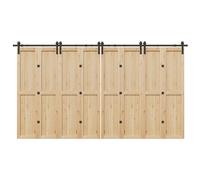 vidaXL Kit di Binari per Porte Scorrevoli 400 cm Acciaio Nero