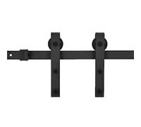 vidaXL Kit di Binari per Porte Scorrevoli Telaio Meccanismo Guida Porta con Fermaporta Blocco Anti-Salto Rulli 183 cm in Acciaio Nero