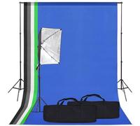 vidaXL Kit per Studio Fotografico con Luce Softbox e Fondale