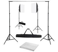 vidaXL Kit per Studio Fotografico con Luci Softbox e Fondale