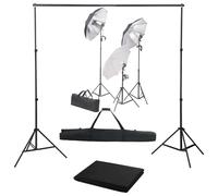 vidaXL Kit per Studio Fotografico con Set di Luci e Fondale