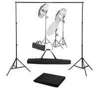 vidaXL Kit per Studio Fotografico con Set di Luci e Fondale