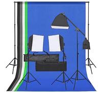vidaXL Kit per Studio Fotografico con Set di Luci e Fondale