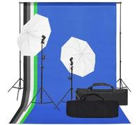 vidaXL Kit per studio fotografico con set di luci e fondale