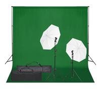 vidaXL Kit per Studio Fotografico con Set di Luci e Fondale