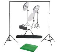 vidaXL Kit per Studio Fotografico con Set di Luci e Fondale