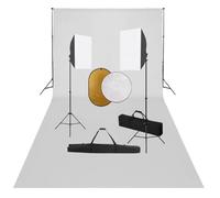 vidaXL Kit studio fotografico con scatola luminosa, sfondo e riflettore – illuminazione interna