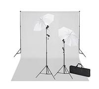 vidaXL Kit Photo Studio - Supporto per sfondo bianco per studio