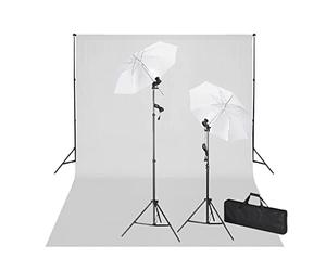 vidaXL Kit Photo Studio - Supporto per sfondo bianco per studio