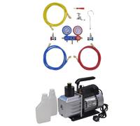 vidaXL Kit Pompa di Aspirazione 50 L/min con Manometro a 2 Vie