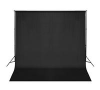 vidaXL Kit Sistema Portafondali con Fondale Nero 600x300cm Sfondo Chroma Key