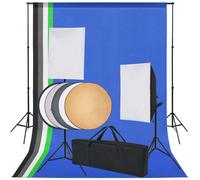 vidaXL Kit Studio Fotografico 2 Faretti + 5 Sfondi + Accessori