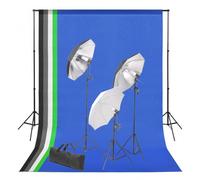 vidaXL Kit Studio Fotografico con 5 Fondali + Illuminazione
