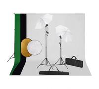 vidaXL Kit Studio Fotografico con Lampade + Ombrelli + Sfondi + Riflettore