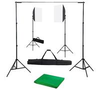 vidaXL Kit Studio Fotografico con Luci Softbox e Fondale Fari per Fotografia Faretti Illuminazione per Fotografi Set per Servizi Fotografici