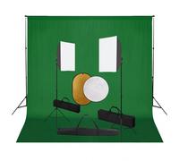 vidaXL Kit Studio Fotografico con Luci Softbox + Sfondo + Riflettore