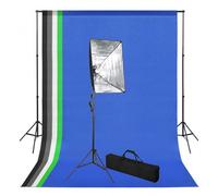 vidaXL Kit Studio Fotografico con Softbox + 5 Fondali