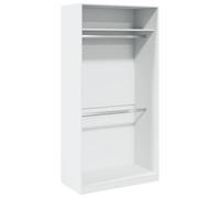 vidaXL Armadio Bianco 100x50x200 cm in Legno Multistrato, Armadio con Ruote, armadietto portaoggetti, credenza, Mobile portaoggetti, Guardaroba