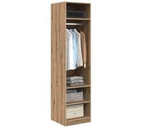 vidaXL Armadio 50 x 50 x 200 cm in Rovere Artigianale, Legno ingegnerizzato, 4 mensole, Mobile autoportante, Colore Marrone, Uso Interno, assemblaggio richiesto, Design salvaspazio, Arredamento