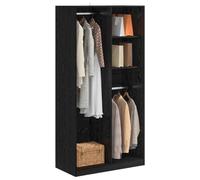 vidaXL Armadio in rovere nero, 100 x 50 x 200 cm, in legno di ingegneria, portaoggetti moderno per la camera da letto, armadio rettangolare, organizer salvaspazio per abbigliamento da uomo