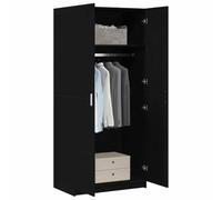 vidaXL Armadio Nero Rovere 80x51x180 cm Legno ingegnerizzato