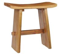 vidaXL Sgabello da Bagno Stile Rustico Robusto Comodo Elegante Seduta Poggiapiedi Supporto Doccia Marrone Semi Lucido Legno Massello di Teak