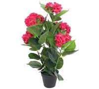 vidaXL Pianta artificiale Ortensia in vaso 60 cm Rossa