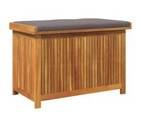 VidaXL Cassapanca per cuscini esterni, legno acacia massiccio, sacca d'acqua, 89,9 x 50 x 60,5 cm, grigio scuro/marrone
