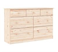 vidaXL Cassettiera Alta 112x35x73 cm in Legno Massello di Pino