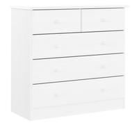 vidaXL Cassettiera Alta Bianca 77x35x73 cm in Legno Massello di Pino