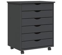 vidaXL Armadietto Rotante con Cassetti Moss Grigio Legno Massello Pino